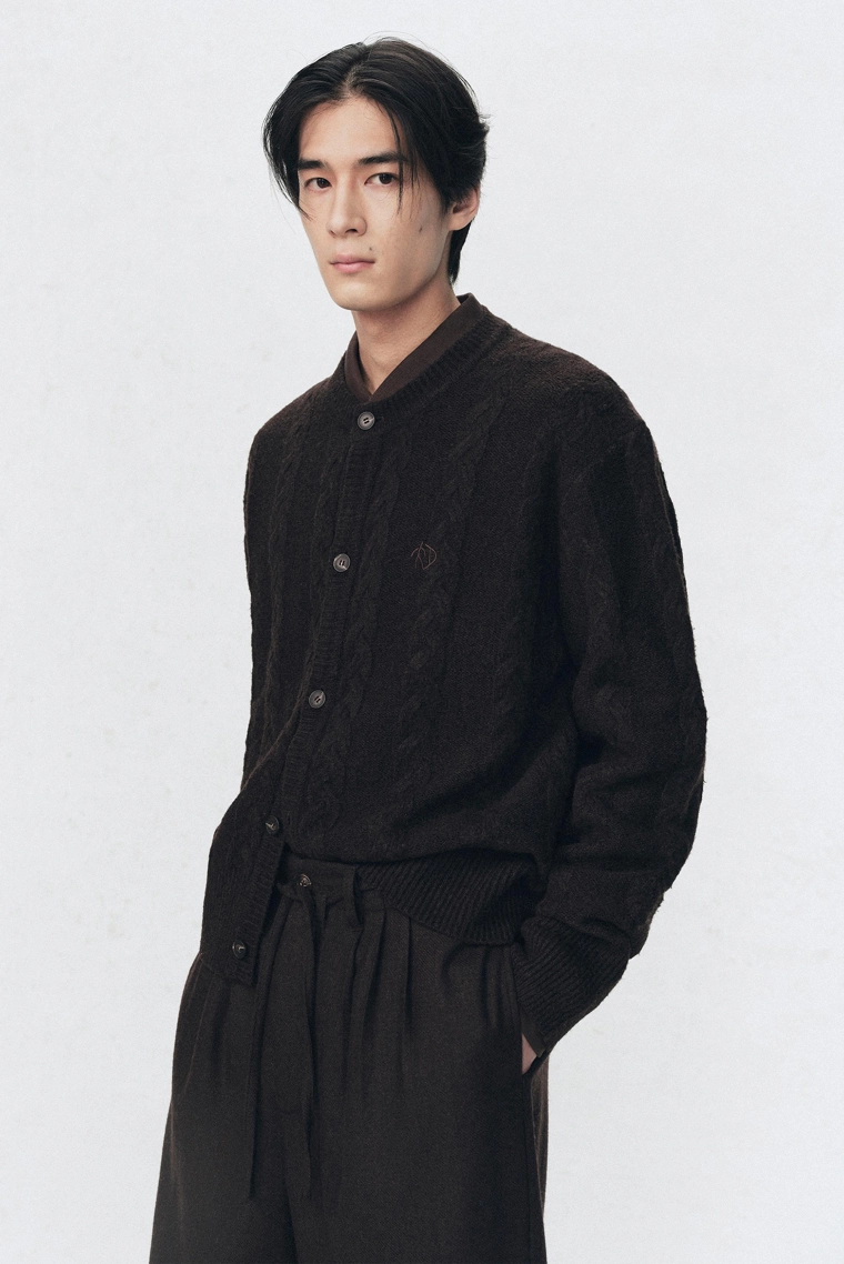 Кардиган из вязаной шерсти со сплошным узором soshiotsuki x zara