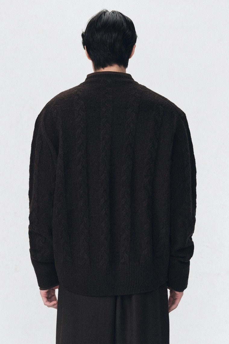 Кардиган из вязаной шерсти со сплошным узором soshiotsuki x zara