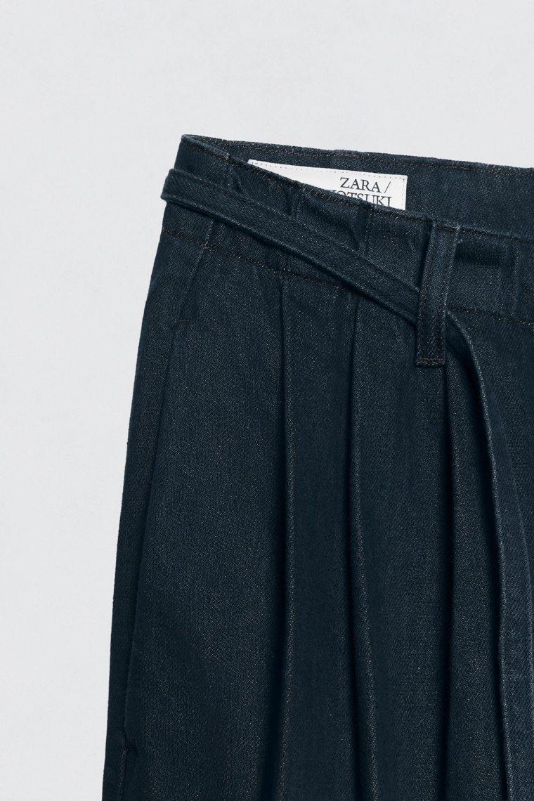 Джинсы широкого кроя с плиссировкой Zara «Soshiotsuki»