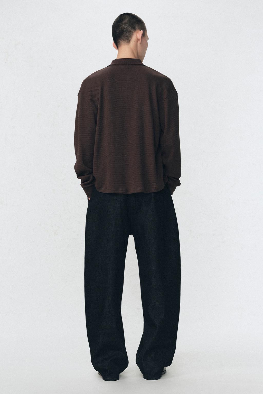 Поло с текстурным вязаным узором soshiotsuki x zara