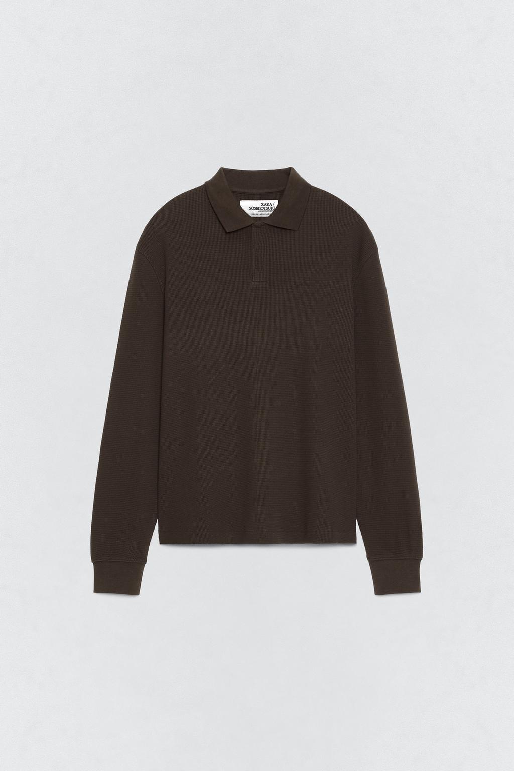 Поло с текстурным вязаным узором soshiotsuki x zara