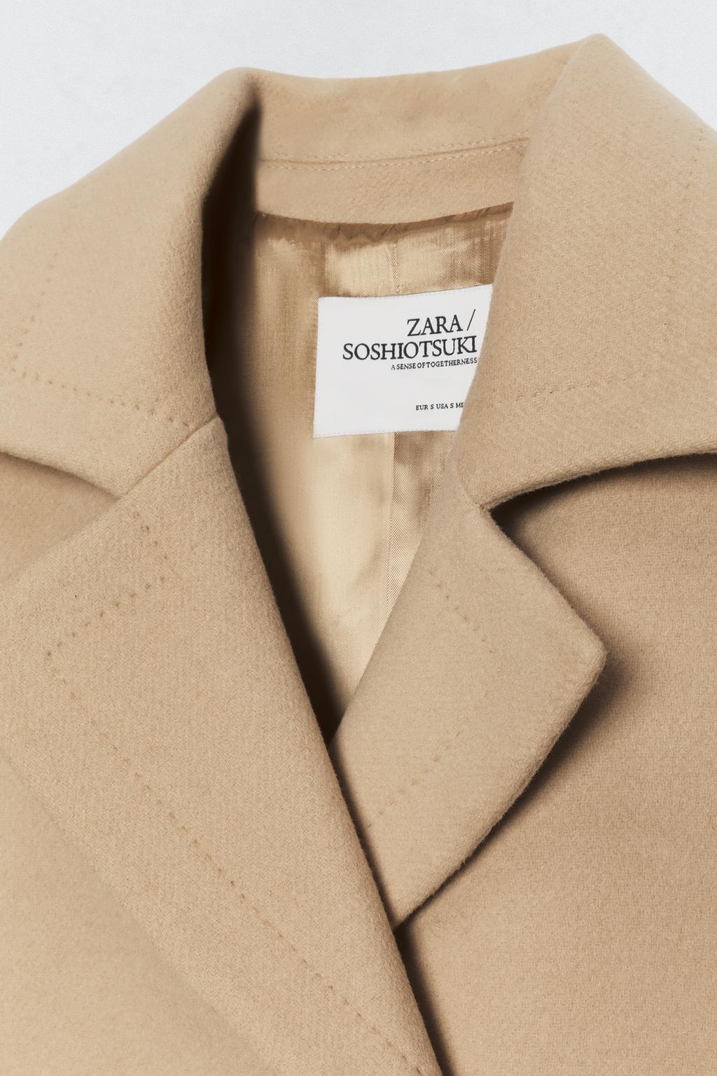 Пальто из шерстяно-миксовой пряжи soshiotsuki x zara