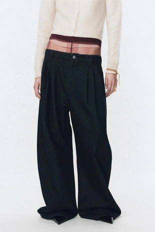 Джинсы широкие со складками SOSHIOTSUKI X ZARA- Заказать в России