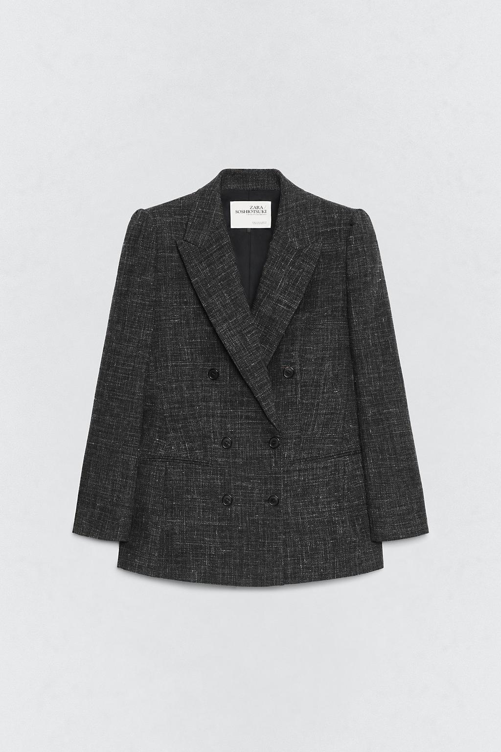 Двубортный пиджак из шерсти soshiotsuki x zara