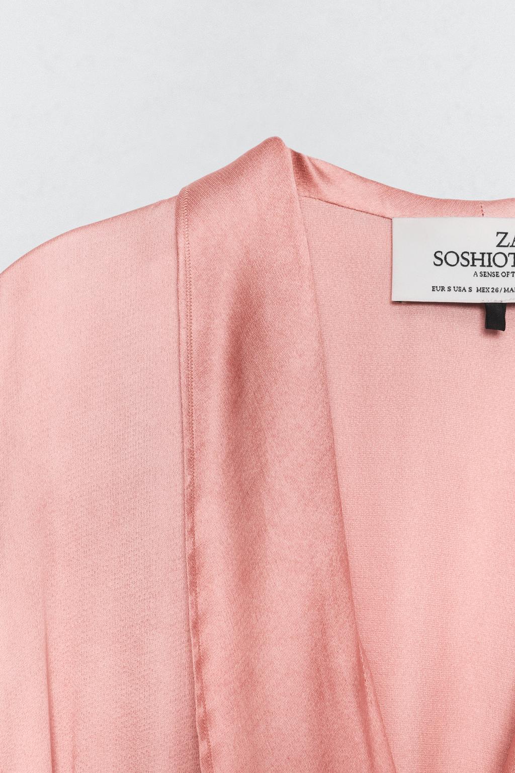 Платье с поясом из атласа soshiotsuki x zara