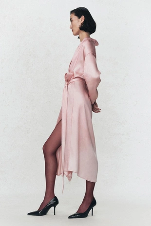 Платье с поясом из атласа SOSHIOTSUKI X ZARA- Заказать в России