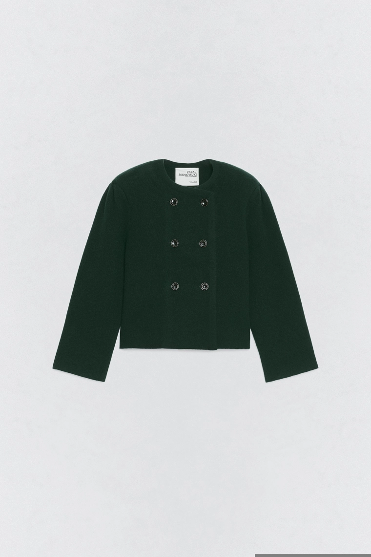 Жакет с плечевыми накладками из шерсти soshiotsuki x zara