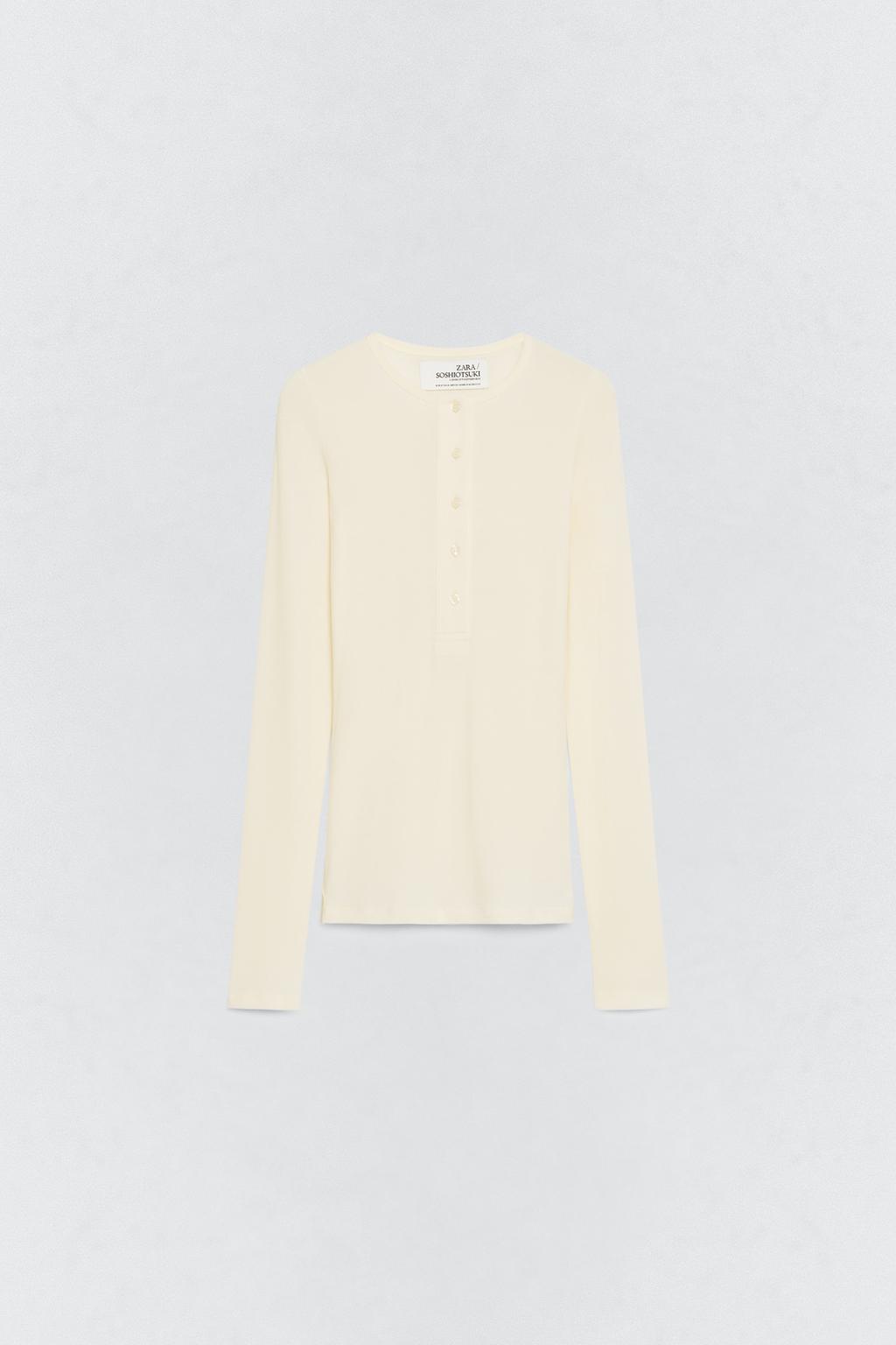 Футболка с воротником хенли от soshiotsuki x zara