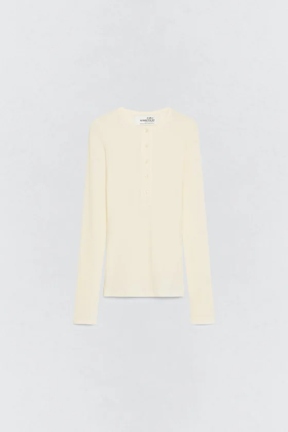 Футболка с воротником хенли от Zara «Soshiotsuki»