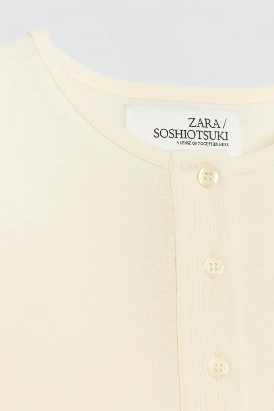 Футболка с воротником хенли от Zara «Soshiotsuki»