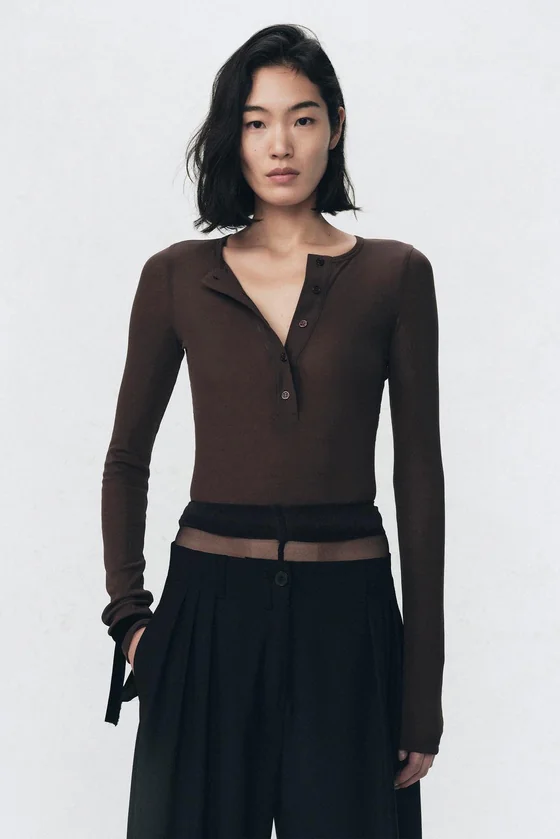 Футболка с воротником хэнли Zara «Soshiotsuki»