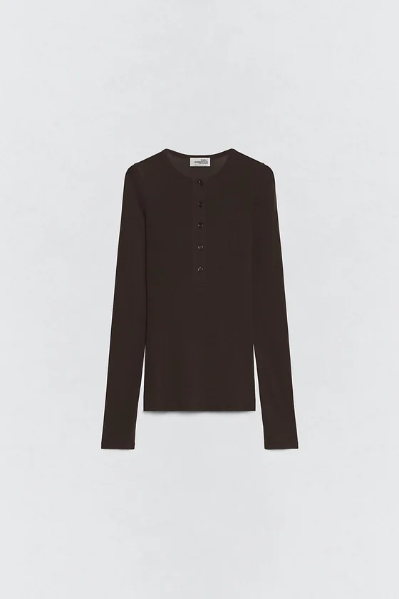 Футболка с воротником хэнли Zara «Soshiotsuki»
