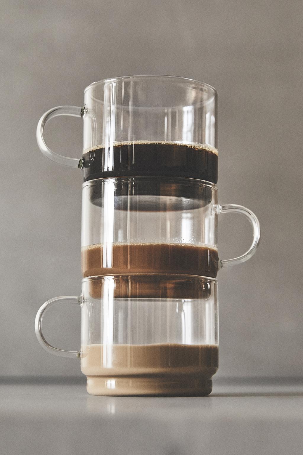 Набор кофейных чашек из боросиликатного стекла (комплект из 4 штук)