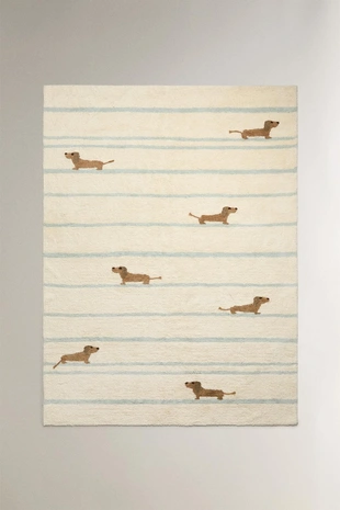 Хлопковый коврик для детей с дизайном собаки- Заказать в России