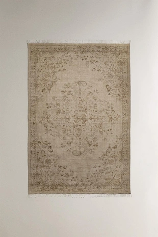 Шерстяной ковер с цветочным принтом- Заказать в России