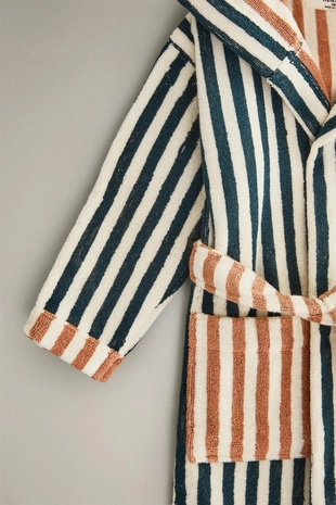 Детский халат с полосками, двусторонний- Заказать в России