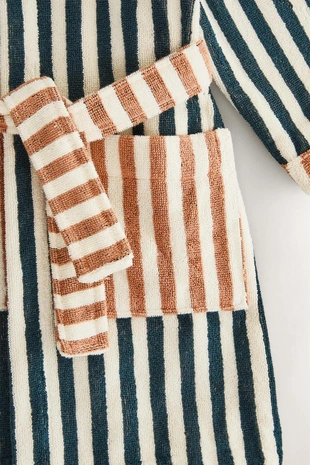 Детский халат с полосками, двусторонний- Заказать в России