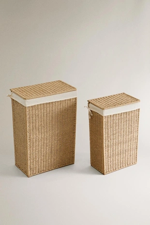 Корзина для белья с текстильной подкладкой