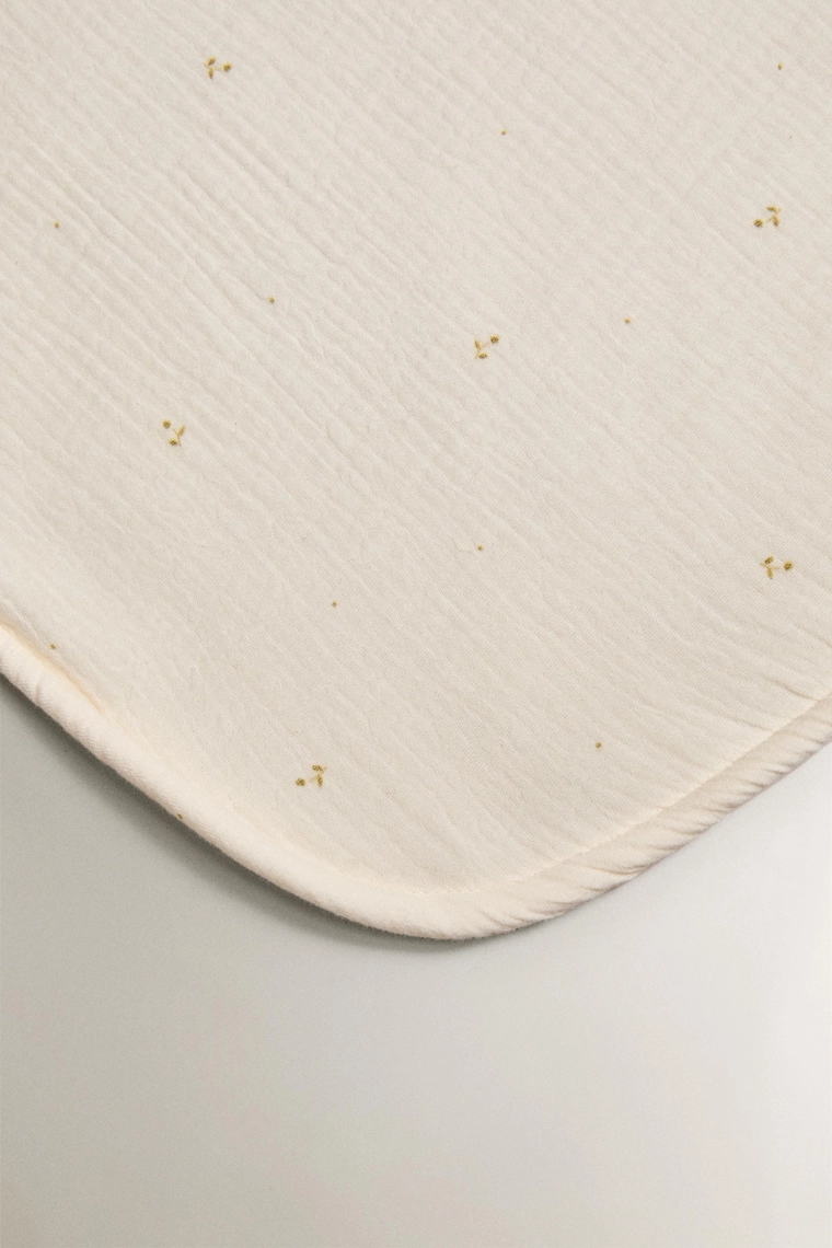 Детский плед с цветочным узором из флиса и муслина