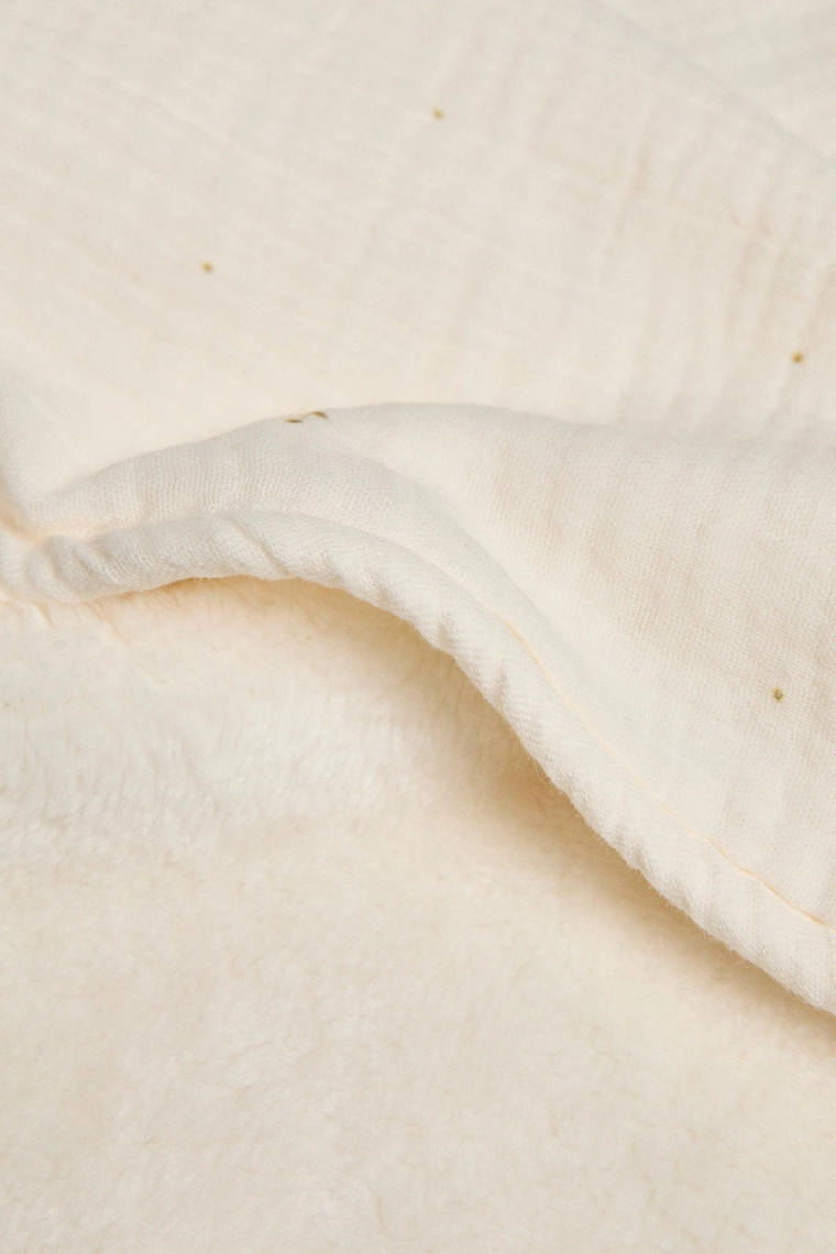 Детский плед с цветочным узором из флиса и муслина