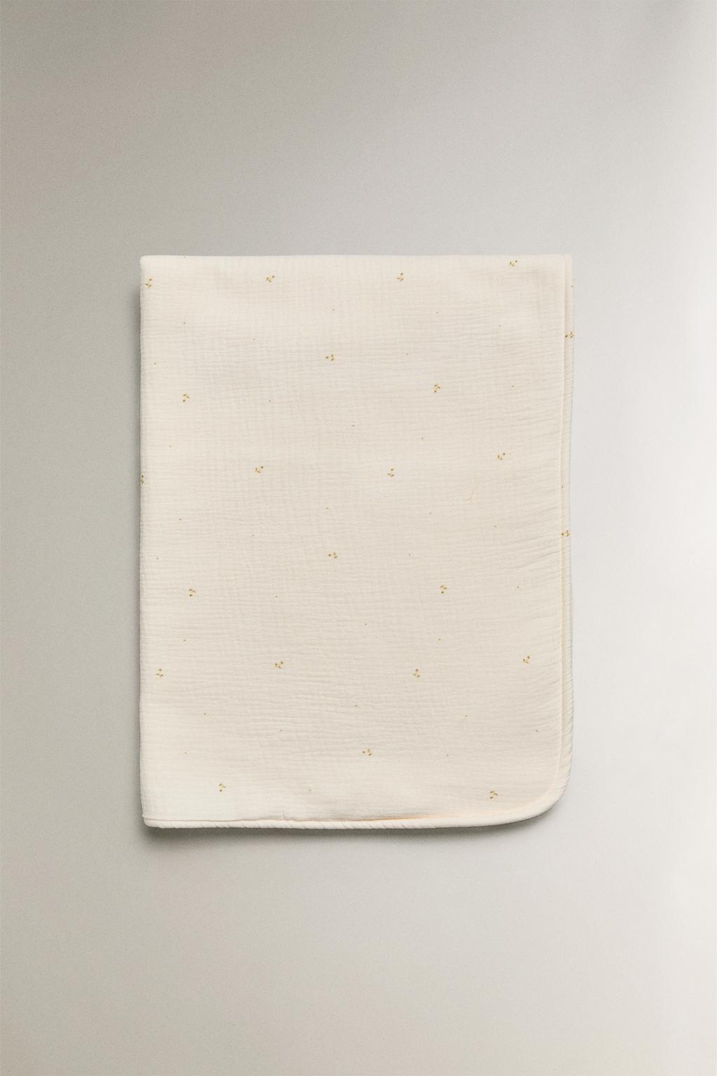 Детский цветочный муслиновый плед