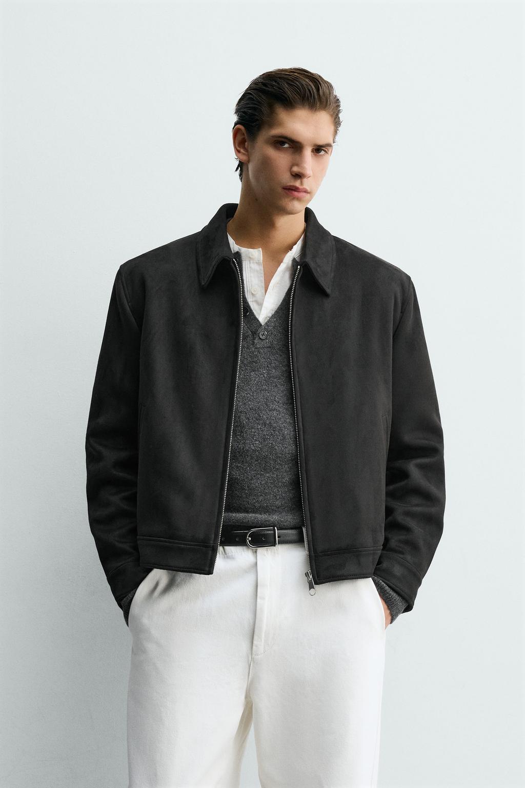 УКОРОЧЕННАЯ КУРТКА ИЗ ИСКУССТВЕННОЙ ЗАМШИ