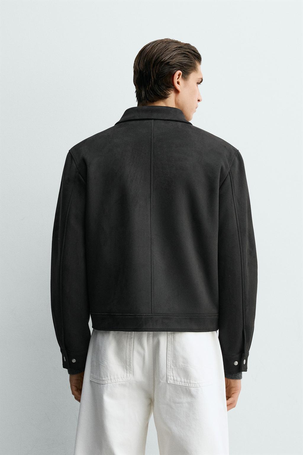 УКОРОЧЕННАЯ КУРТКА ИЗ ИСКУССТВЕННОЙ ЗАМШИ