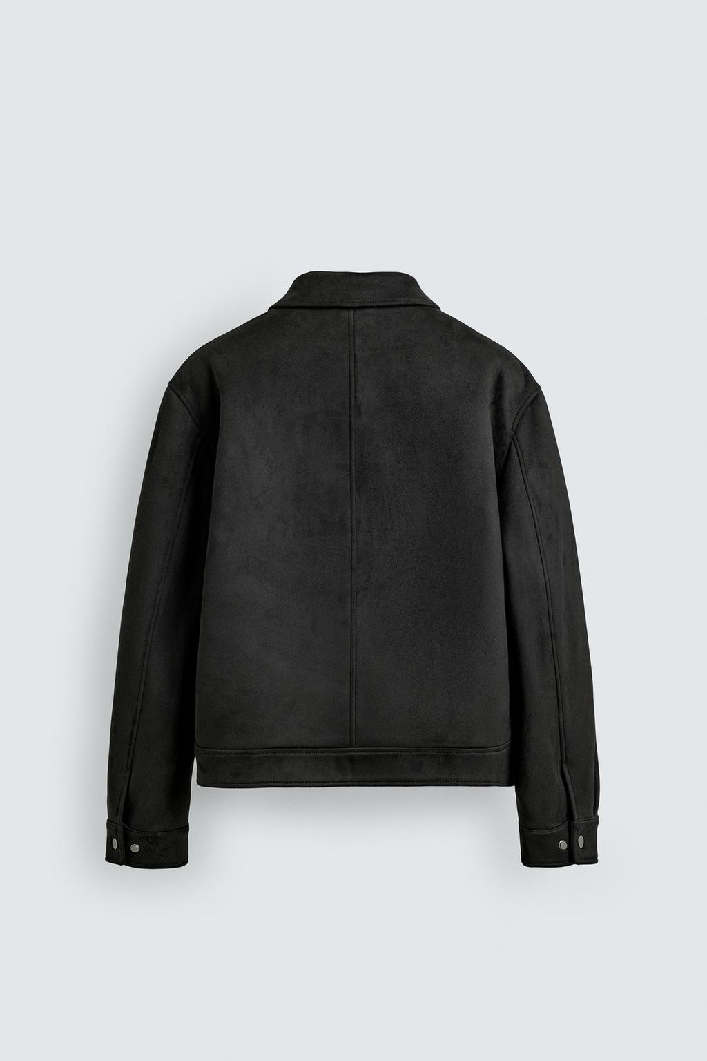 УКОРОЧЕННАЯ КУРТКА ИЗ ИСКУССТВЕННОЙ ЗАМШИ