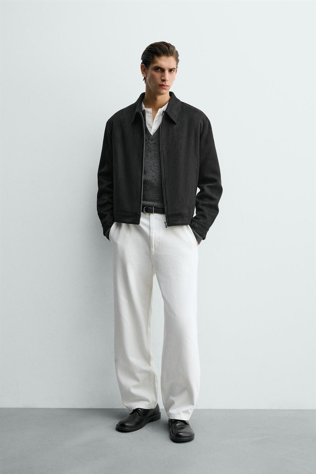 УКОРОЧЕННАЯ КУРТКА ИЗ ИСКУССТВЕННОЙ ЗАМШИ