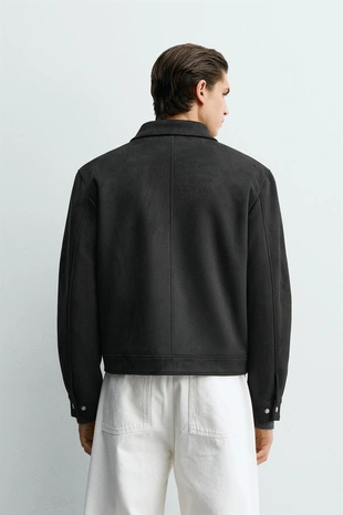 Укороченная куртка из искусственной замши- Заказать в России