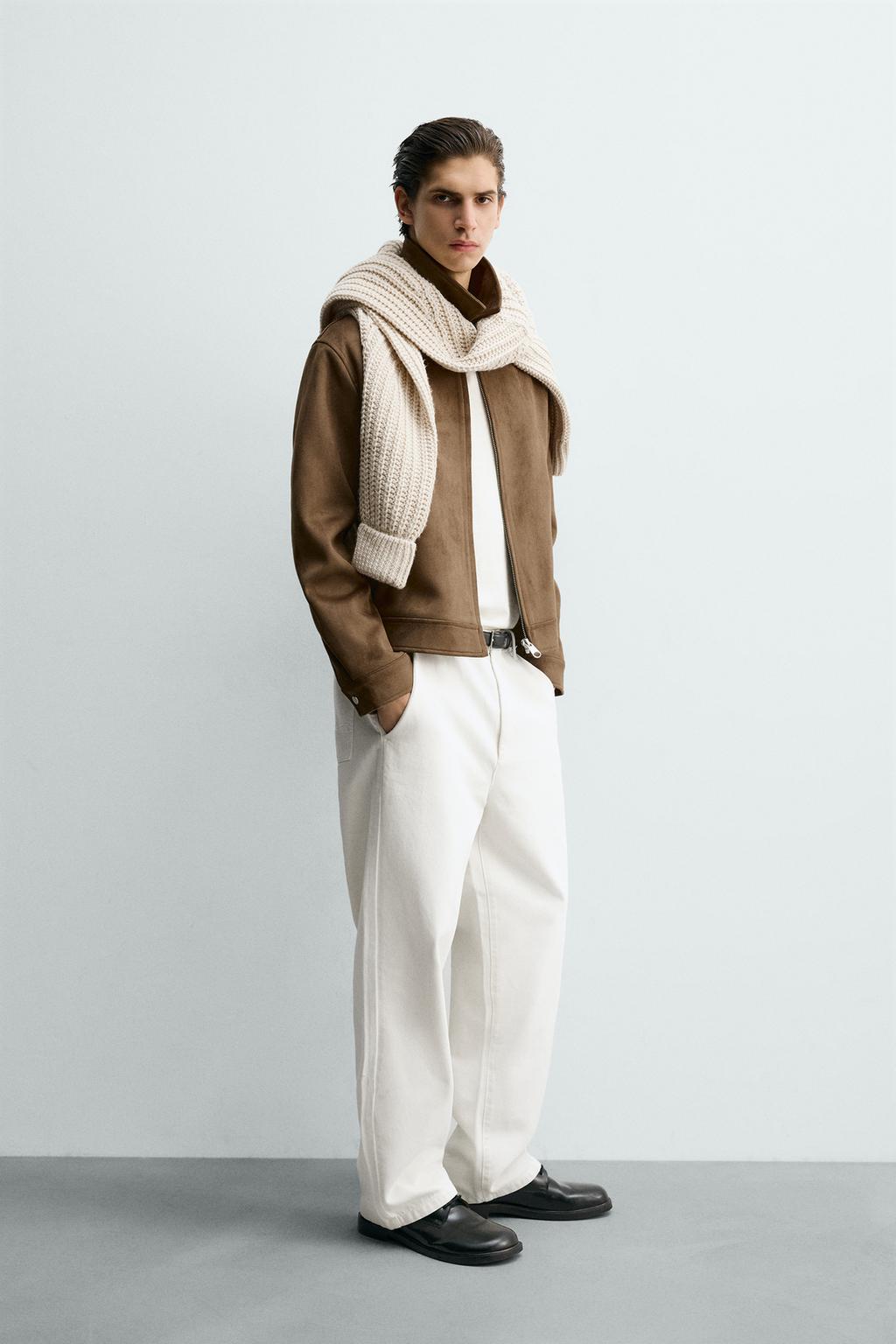 УКОРОЧЕННАЯ КУРТКА ИЗ ИСКУССТВЕННОЙ ЗАМШИ