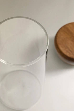 Стеклянная банка для хранения кухонных принадлежностей из дерева акации- Заказать в России