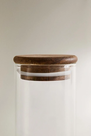 Стеклянная банка для хранения кухонных принадлежностей из дерева акации- Заказать в России