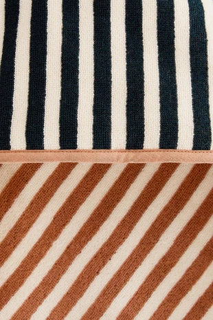 Двусторонний полосатый детский халат с капюшоном- Заказать в России