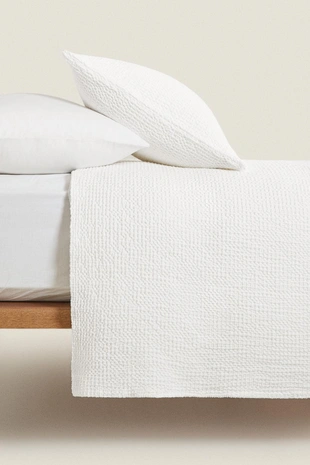 Покрывало из хлопка с мини-вафельным узором