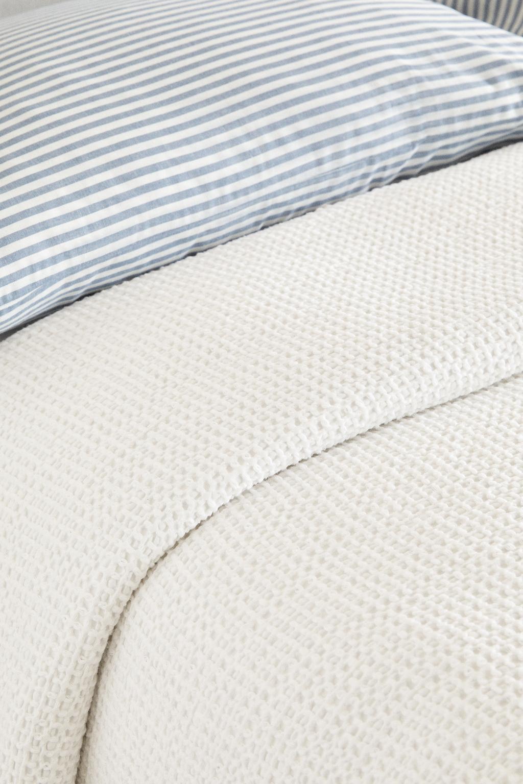 Покрывало из хлопка с мини-вафельным узором