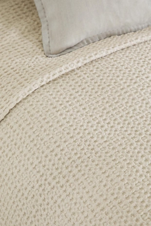 Покрывало из мини-вафельной вязки из хлопка- Заказать в России