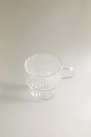 Стеклянная чашка для эспрессо с рельефным узором- Заказать в России