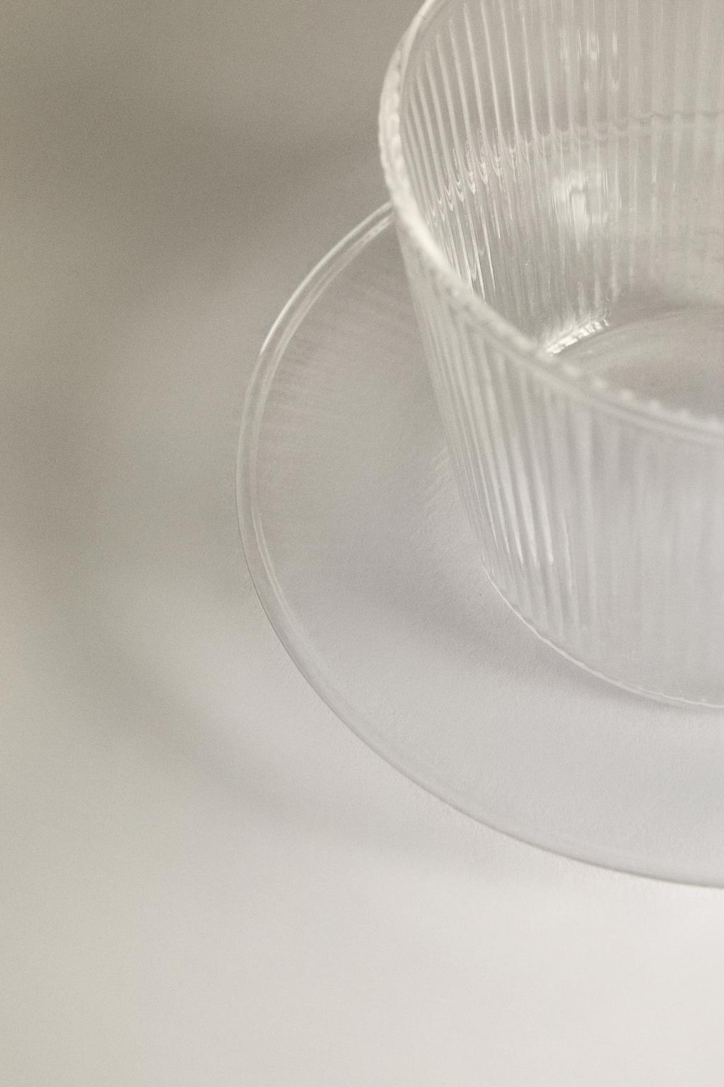 Чашка и блюдце из боросиликатного стекла