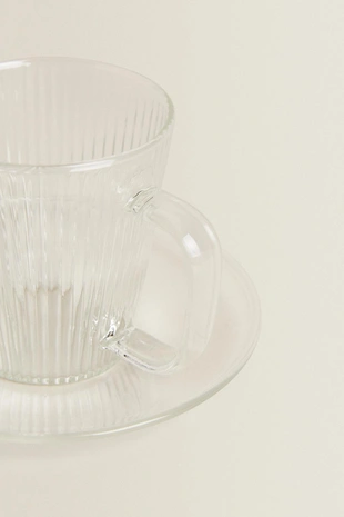 Чашка и блюдце из боросиликатного стекла для кофе- Заказать в России