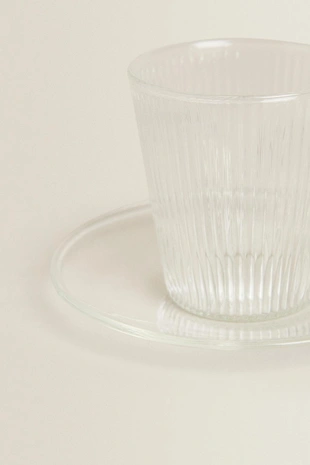 Чашка и блюдце из боросиликатного стекла для кофе- Заказать в России