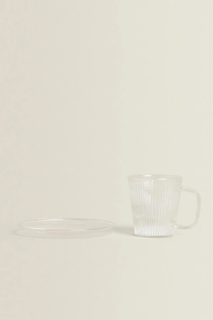 Чашка и блюдце из боросиликатного стекла для кофе- Заказать в России