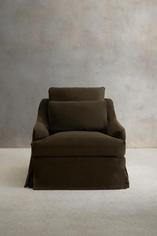 Кресло 01 с чехлом из льна