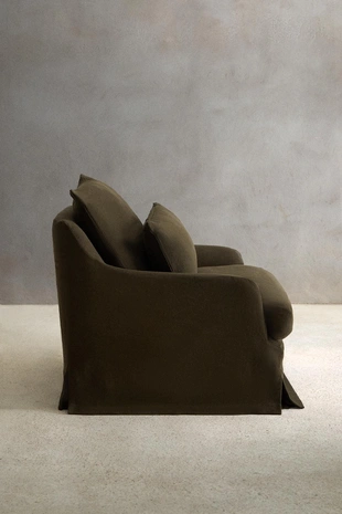 Кресло 01 с чехлом из льна