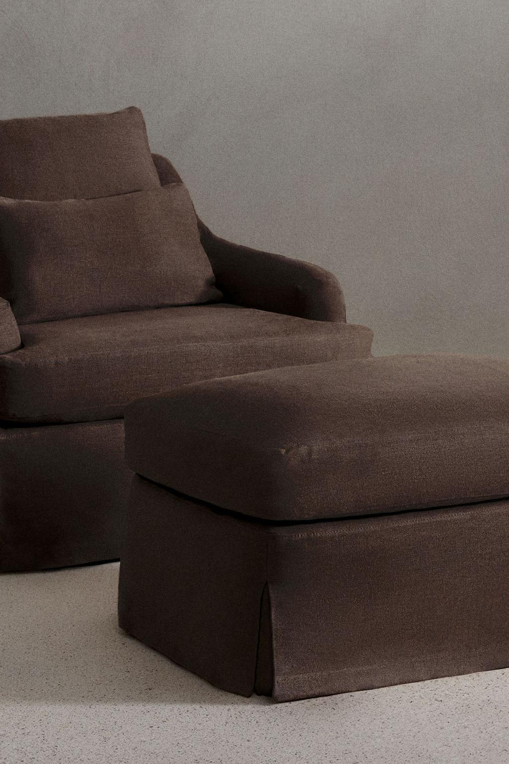 Кресло 01 с чехлом из льна