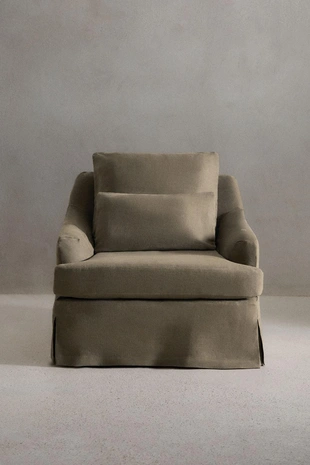 Кресло 01 с чехлом из льна