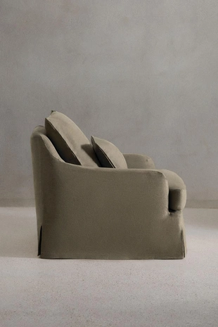 Кресло 01 с чехлом из льна