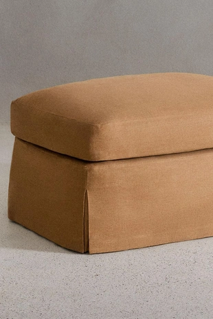 Пуф 01 с чехлом из льна