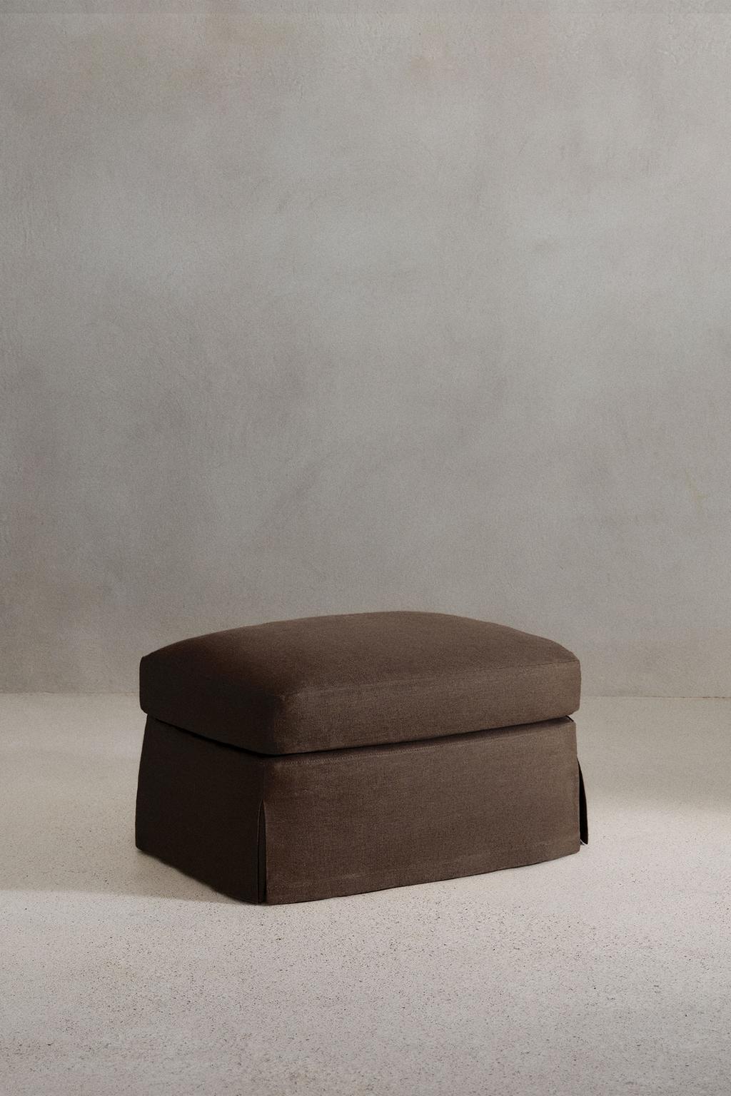 Пуф 01 с чехлом из льна