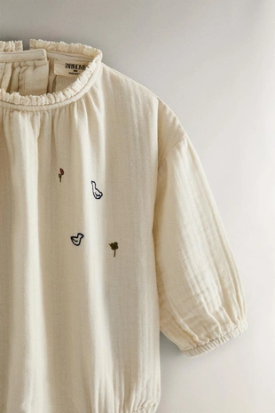 Детский комбинезон из хлопкового муслина- Заказать в России